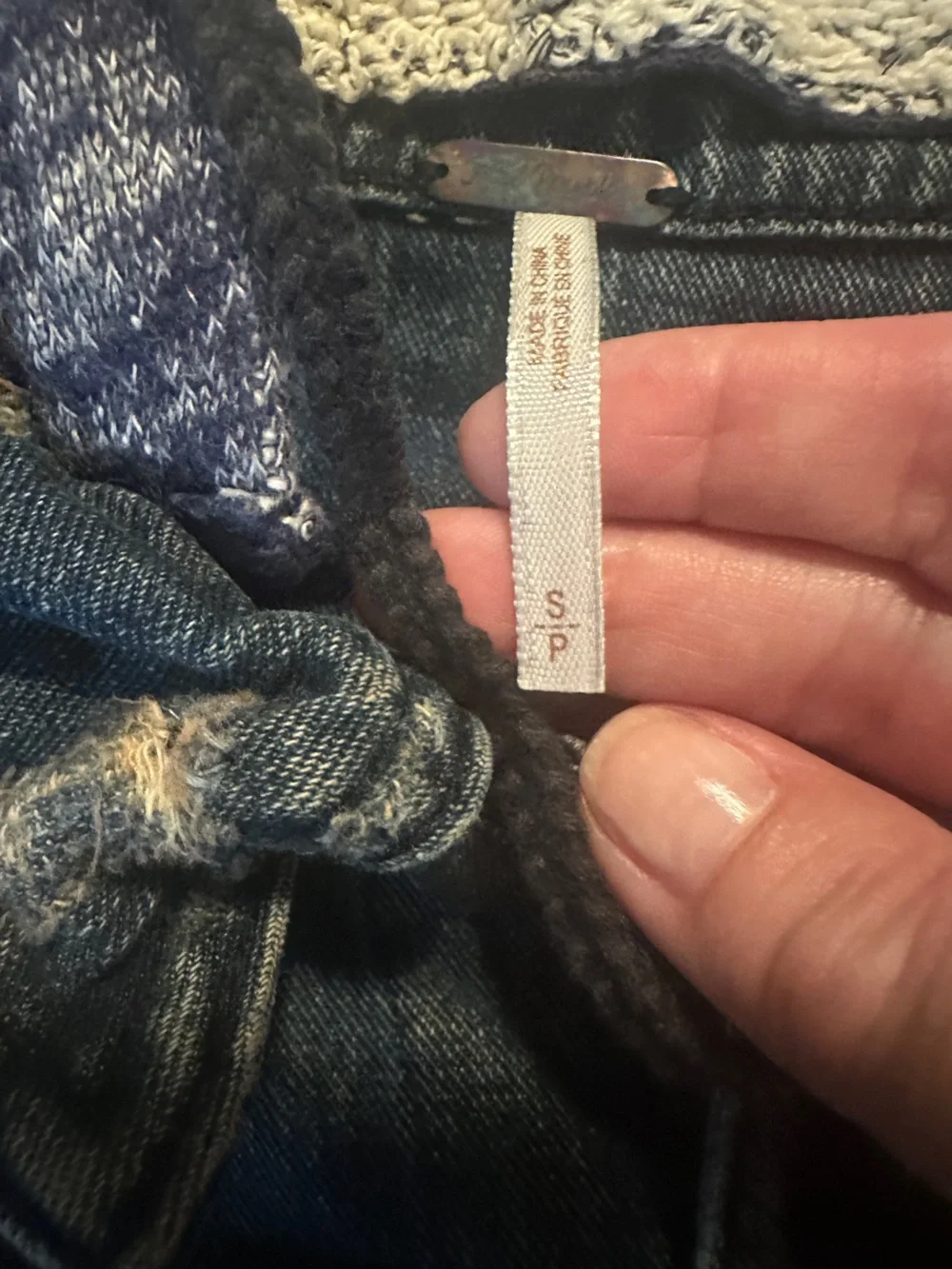 Free People Distressed Denim Hoodie Jacket Size Small - Picture 6 of 8